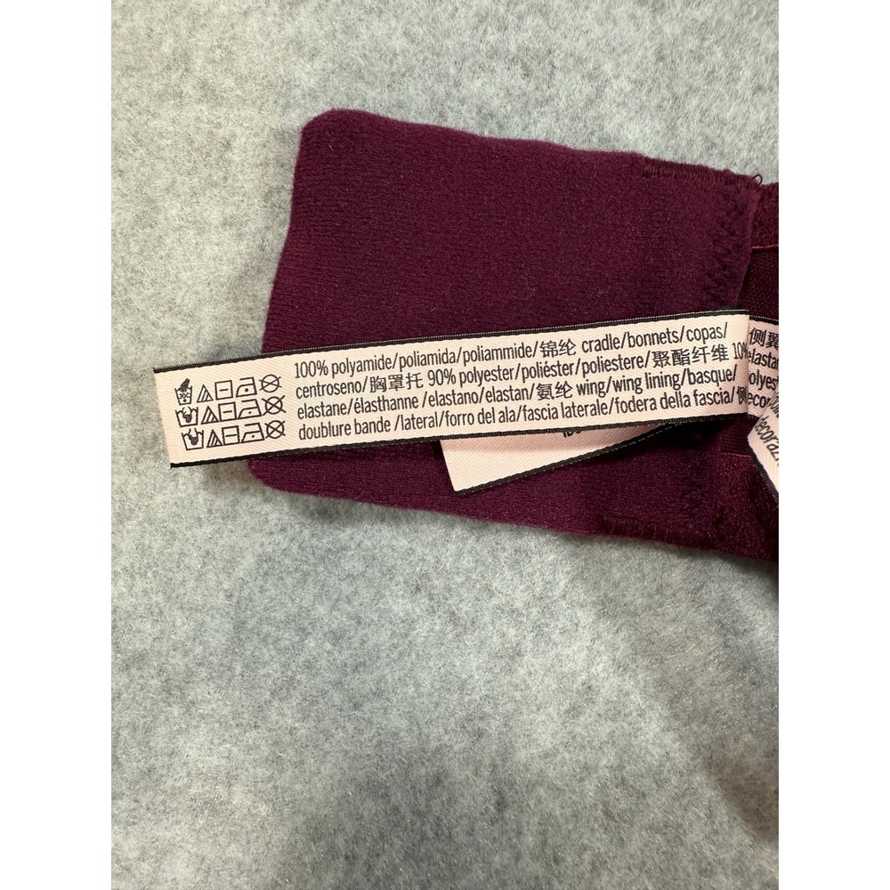 Victoria's Secret Dream Angels Lined Demi Bra Burgundy Lace 34DDD Coquette - Picture 8 of 16